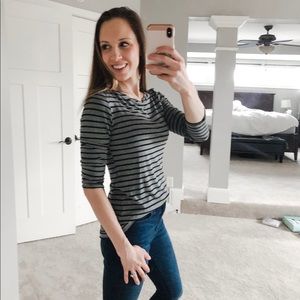 3/4 length Striped top